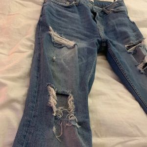 Light blue ripped jeans